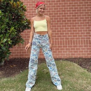 Printed jeans